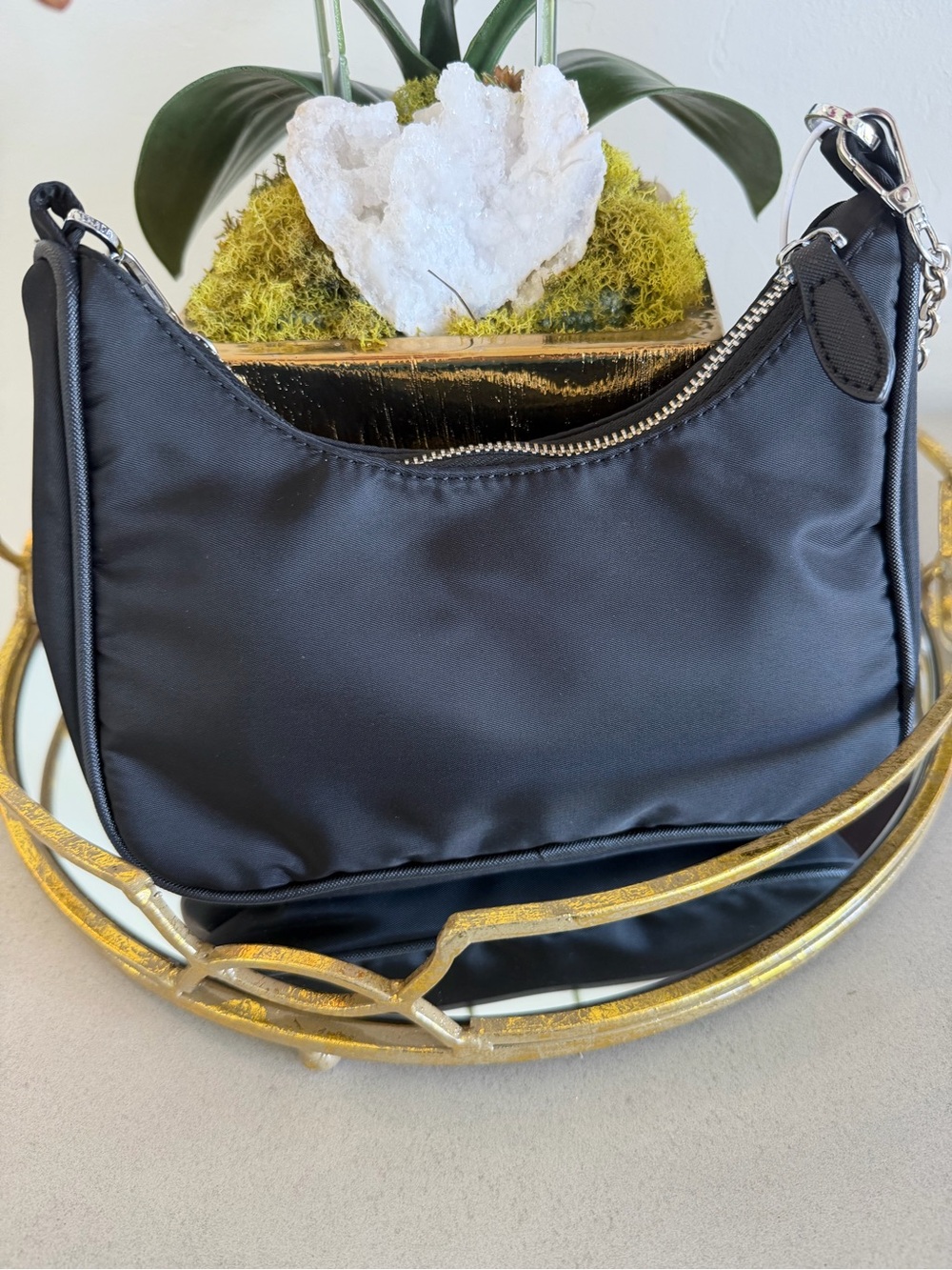 Black Nylon Shoulder Bag - Picture 6 of 10